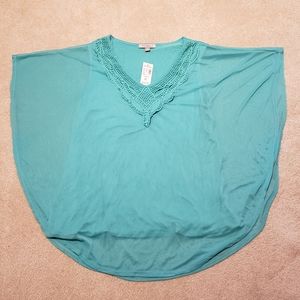 Teal flowy blouse